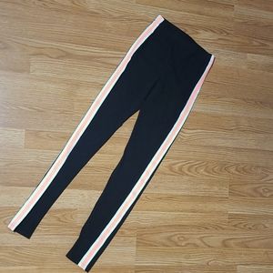 H&M Girls Black Leggings with Stripe